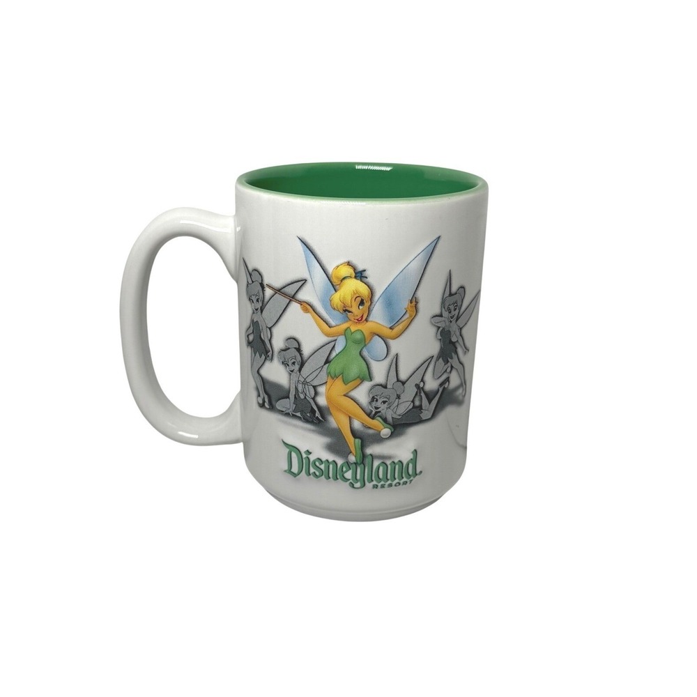 Disney Parks Disneyland Resort Tinker Bell Tink Ceramic Coffee Mug White Green